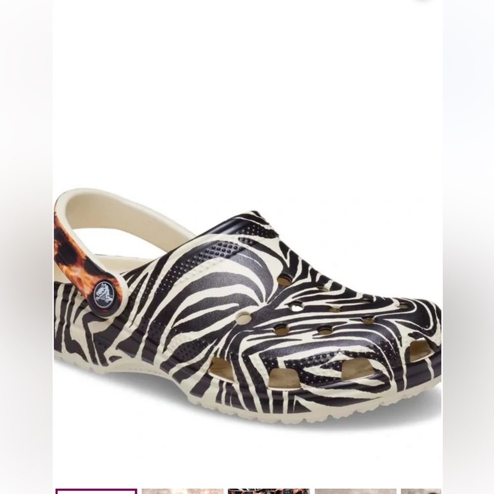 CROCS Black and White Zebra Print